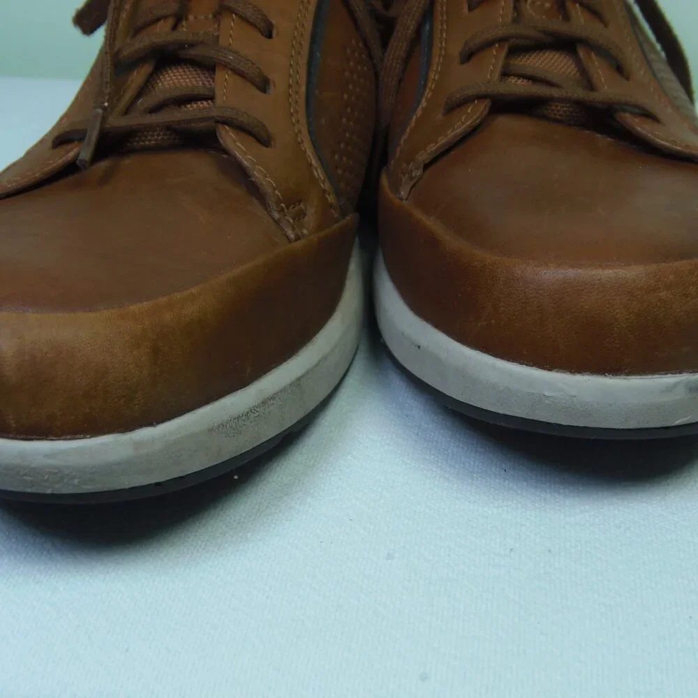 Clark's UNStructured Men's 11.5 Lace Up Brown Shoes Casual Date Eclectic Grandpa